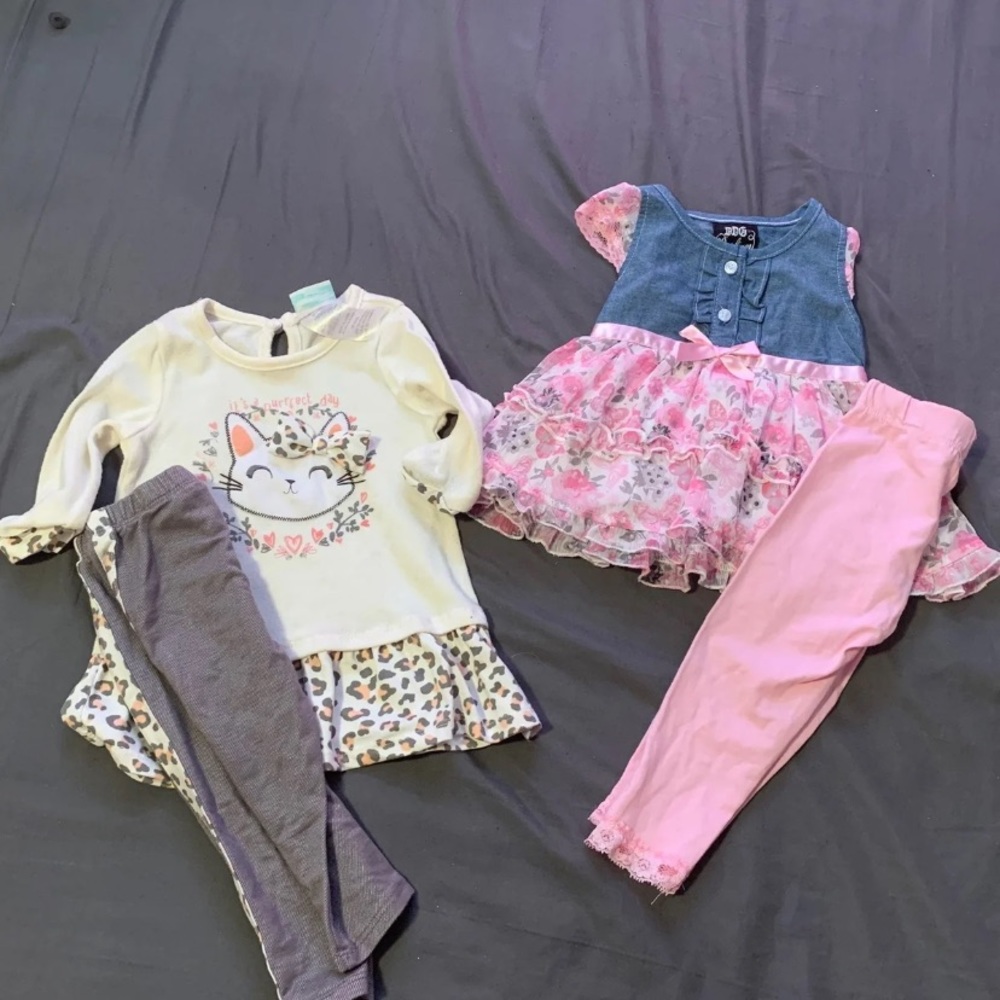 Dresses with leggings.